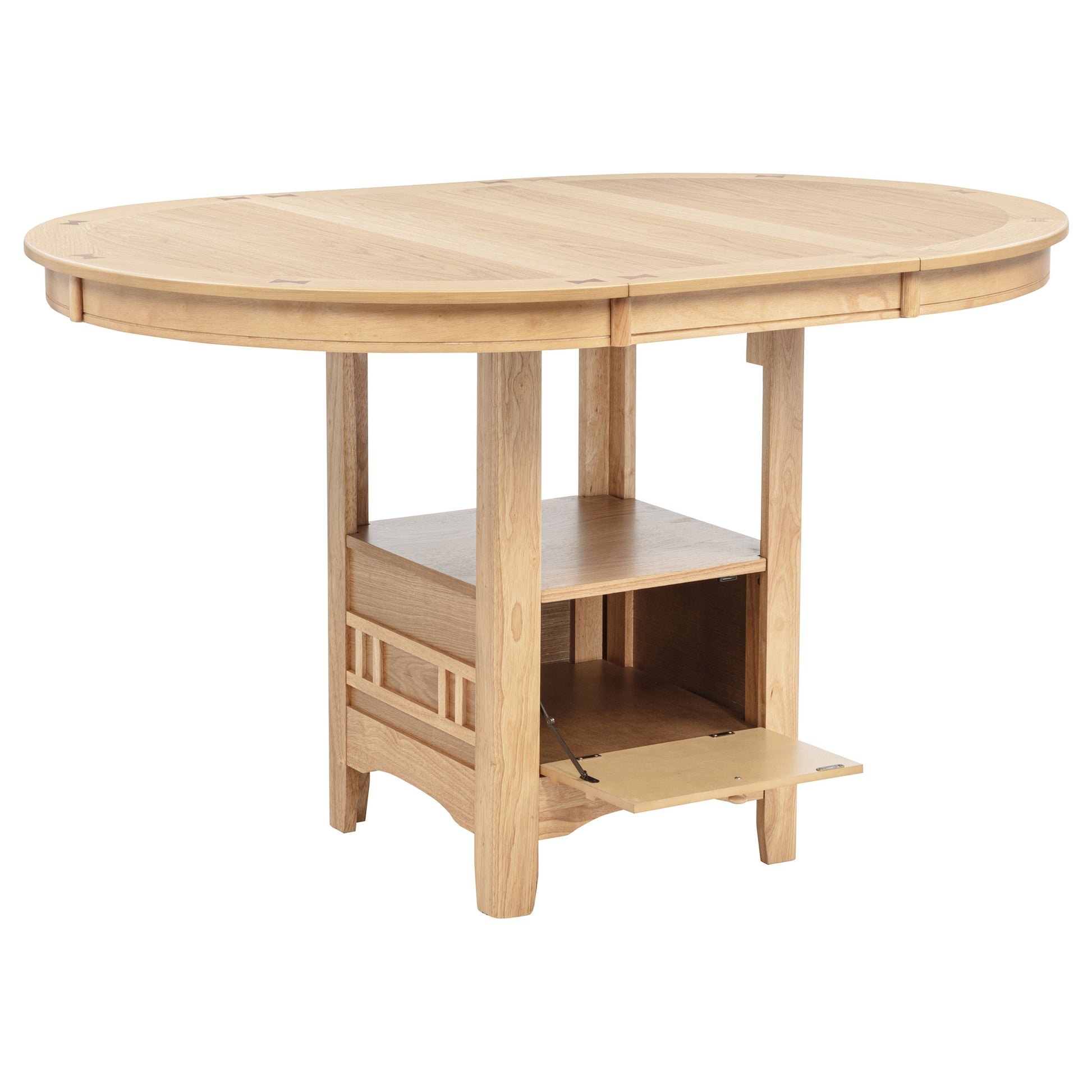 Lavon Oval 60-inch Counter Height Extension Dining Table Light Oak