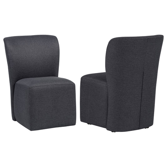 Jaelynn Upholstered Parsons Dining Side Chair Charcoal (Set of 2) - The Sleep Loft - Online Mattress Showroom NYC
