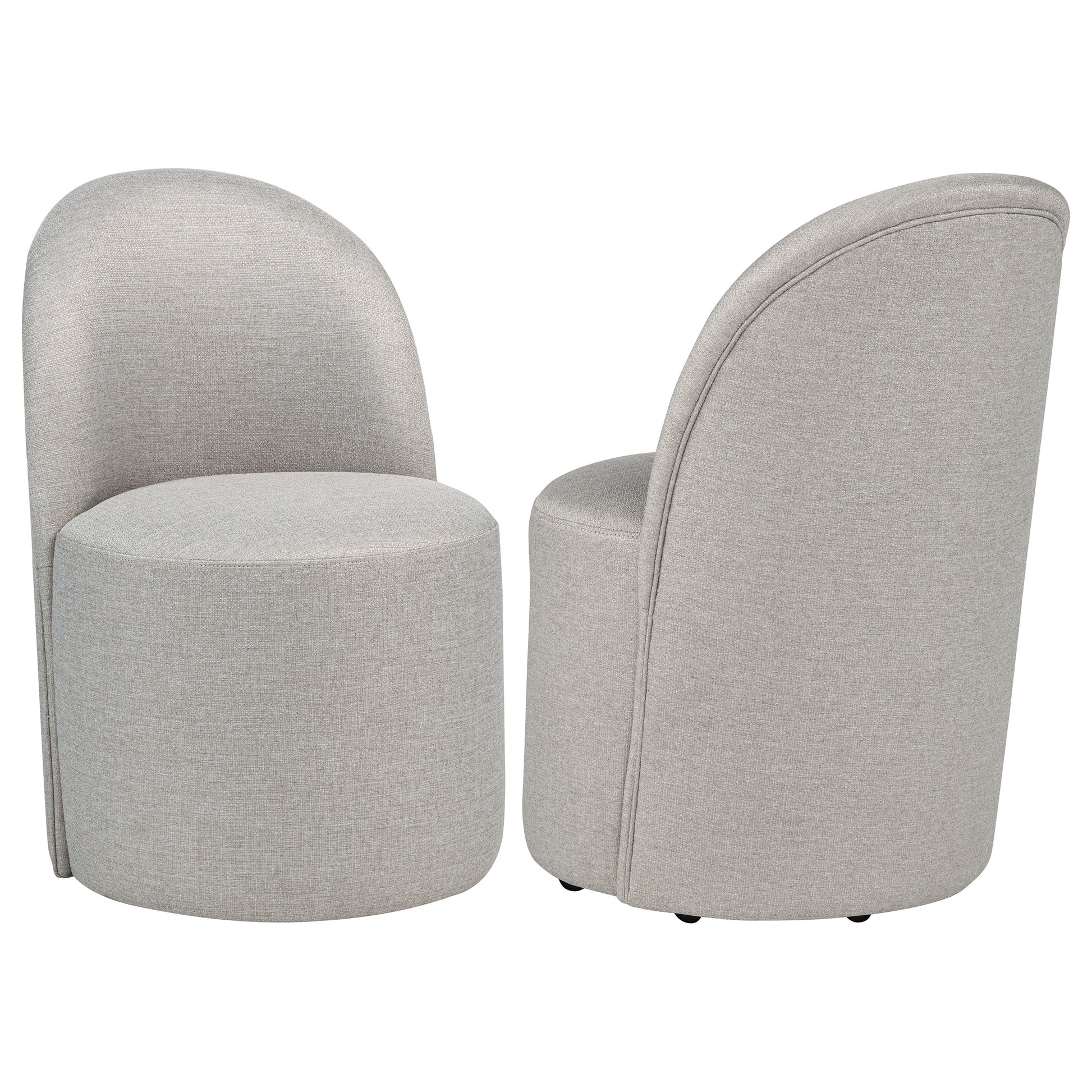 Aubrey Upholstered Barrel Dining Side Chair Beige (Set of 2)