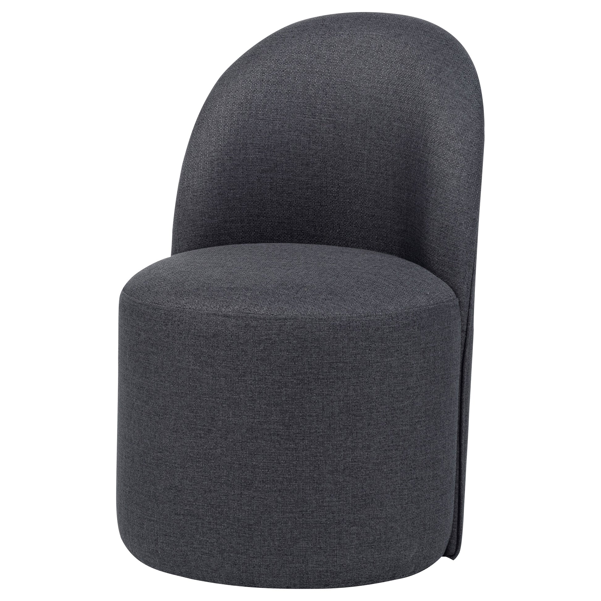 Aubrey Upholstered Barrel Dining Side Chair Charcoal (Set of 2)