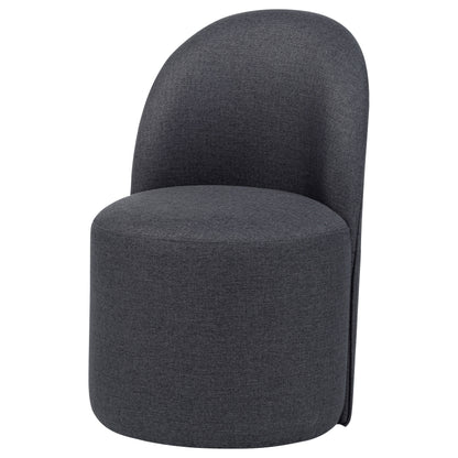 Aubrey Upholstered Barrel Dining Side Chair Charcoal (Set of 2)