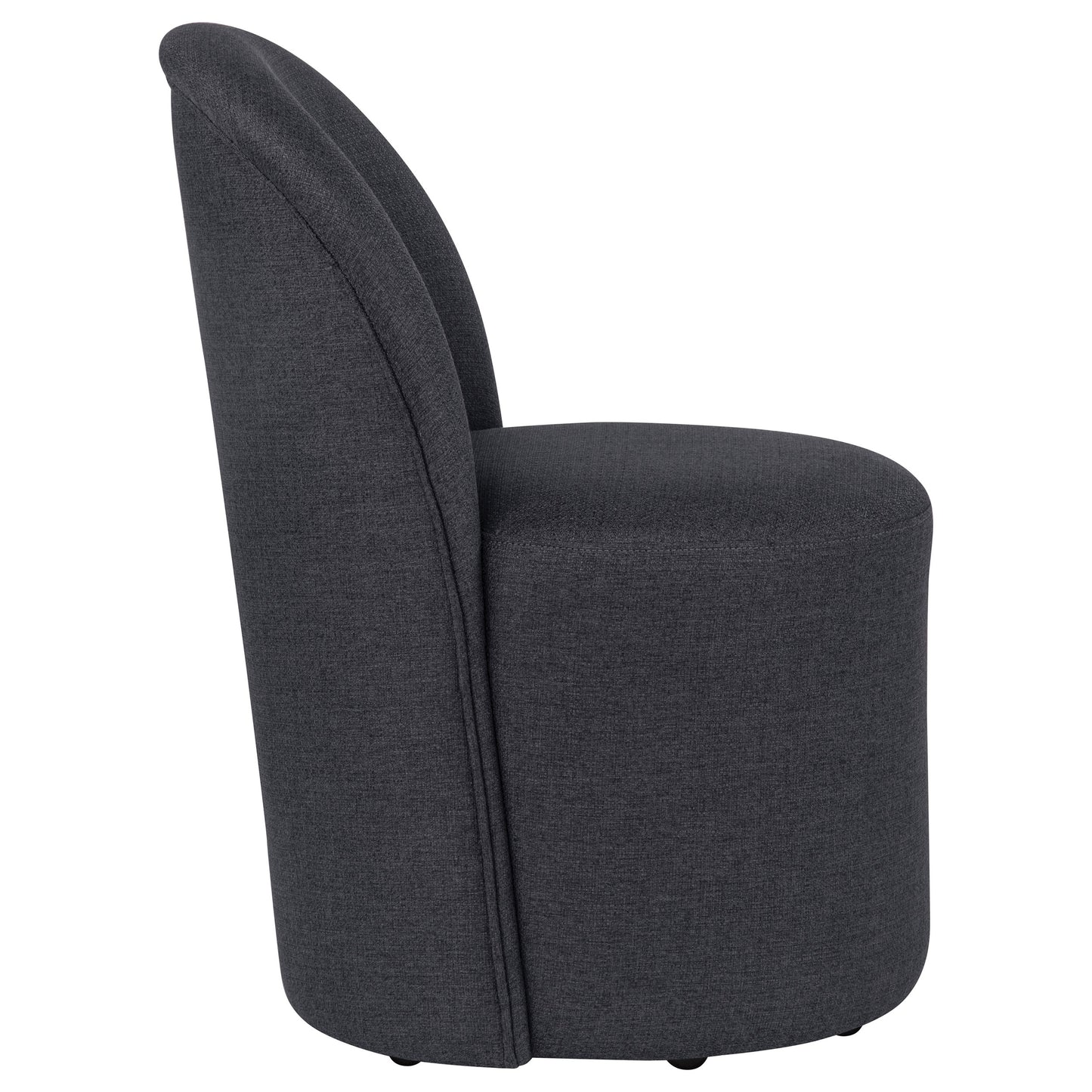 Aubrey Upholstered Barrel Dining Side Chair Charcoal (Set of 2)