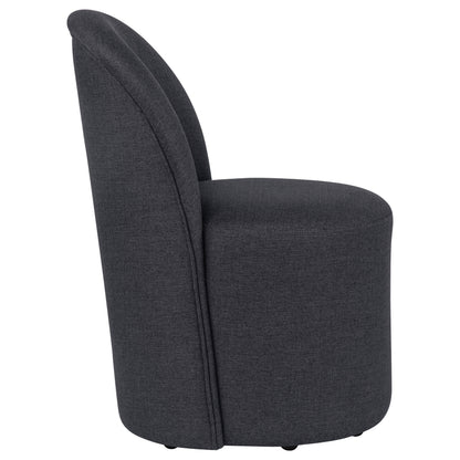Aubrey Upholstered Barrel Dining Side Chair Charcoal (Set of 2)