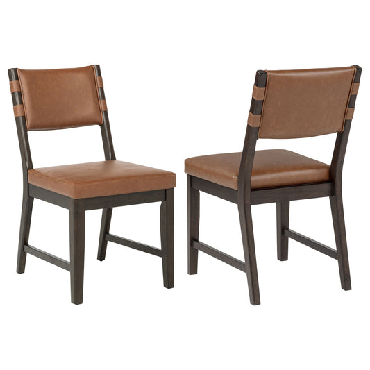 Tegan Faux Leather Upholstered Dining Side Chair Cognac (Set of 2) - The Sleep Loft - Online Mattress Showroom NYC