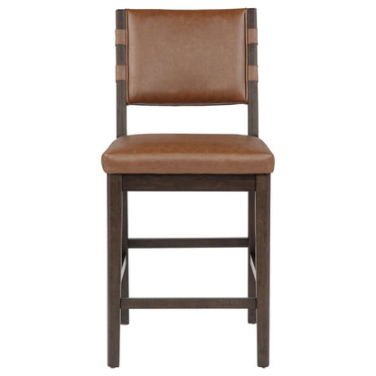 Tegan Faux Leather Upholstered Counter Height Chair Cognac (Set of 2)
