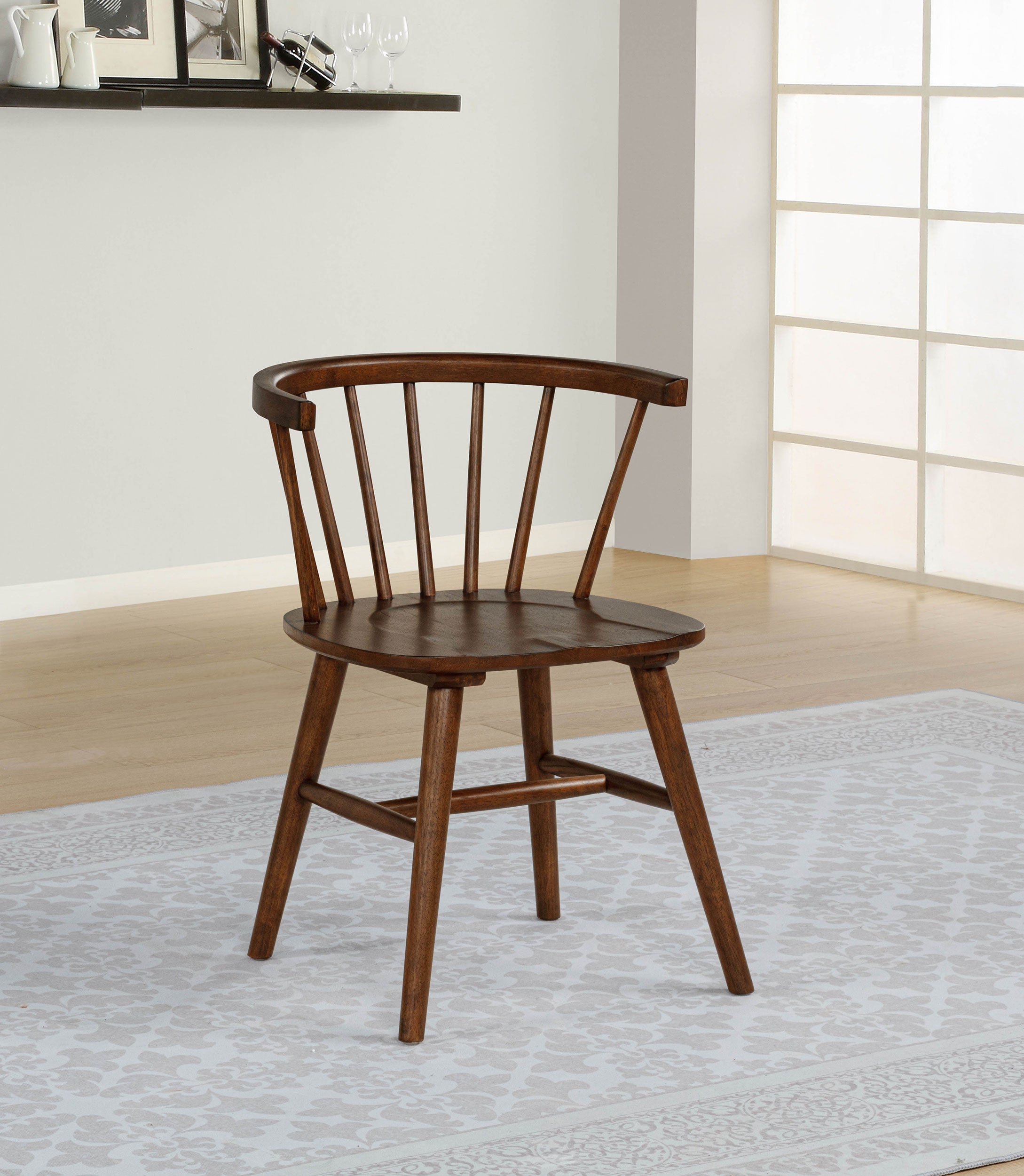 Jeffries Windsor Wood Dining Side Chair Walnut (Set of 2) - NYC