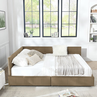 Mid-Century Storage Upholstered Tufted Bed Frame With Backrest And Armrests - The Sleep Loft - Online Mattress Showroom NYC