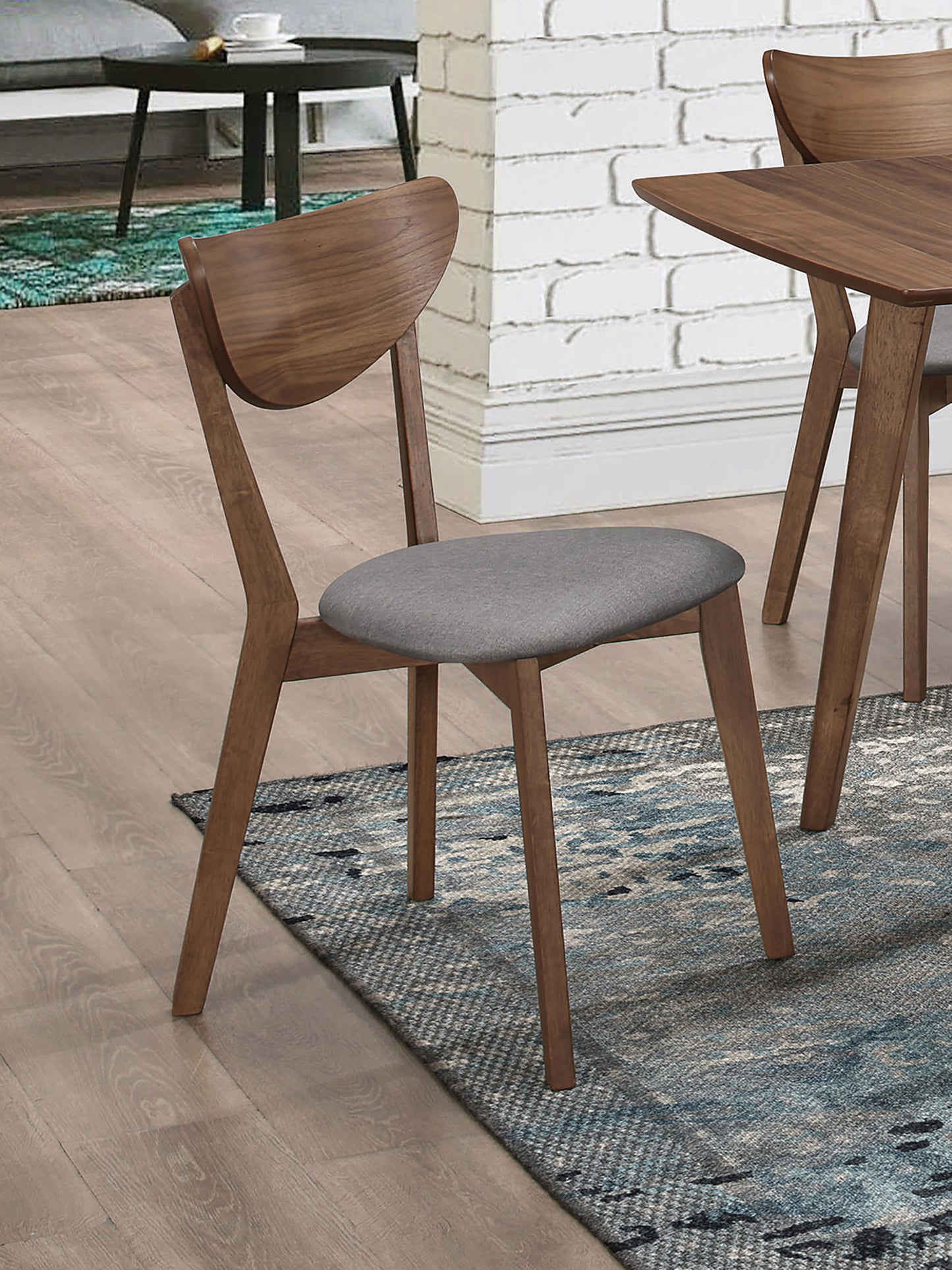 Alfredo Dining Side Chair Grey and Natural Walnut (Set of 2) - The Sleep Loft - Online Mattress Showroom NYC
