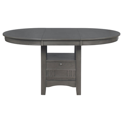 Lavon Oval 60-inch Wood Extension Leaf Dining Table Medium Grey