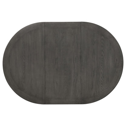 Lavon Oval 60-inch Wood Extension Leaf Dining Table Medium Grey