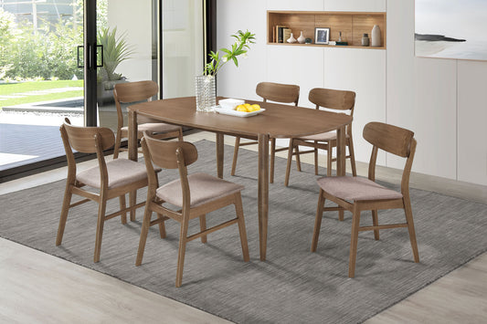 Dortch 7-piece Oval Solid Wood Dining Set Walnut - The Sleep Loft - Online Mattress Showroom NYC