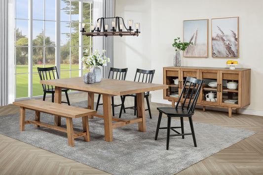 Middleton 6-piece Extension Leaf Dining Set Brown and Black - The Sleep Loft - Online Mattress Showroom NYC