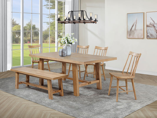 Middleton 6-piece Extension Leaf Dining Set Natural Brown - The Sleep Loft - Online Mattress Showroom NYC