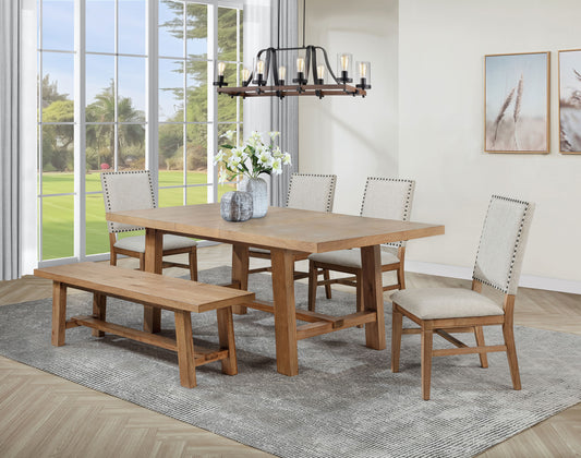 Middleton 6-piece Extension Leaf Dining Set Brown and Beige - The Sleep Loft - Online Mattress Showroom NYC