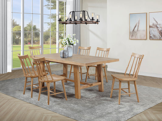 Middleton 7-piece Extension Leaf Dining Set Natural Brown - The Sleep Loft - Online Mattress Showroom NYC