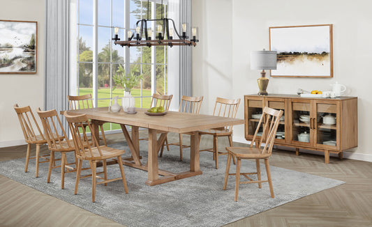 Middleton 10-piece Extension Leaf Dining Set Natural Brown - The Sleep Loft - Online Mattress Showroom NYC