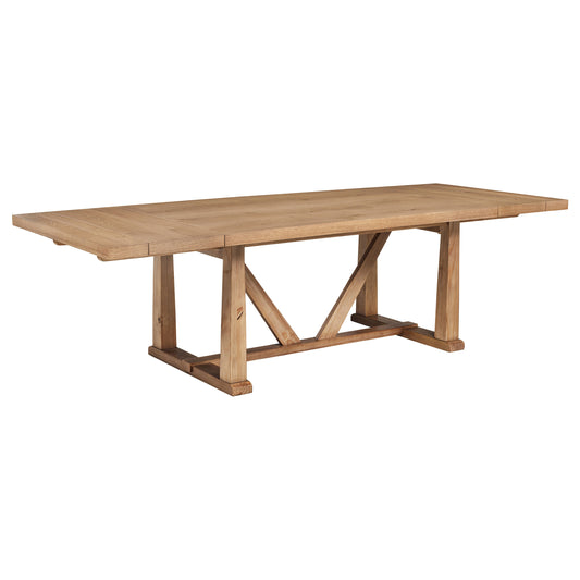 Middleton 106-inch Extension Leaf Dining Table Natural Brown - The Sleep Loft - Online Mattress Showroom NYC