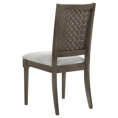 Onslow Upholstered Dining Side Chair Dark Brown (Set of 2)