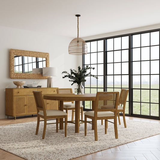 Arini 5-piece Round Dining Room Table Set Sand Wash - The Sleep Loft - Online Mattress Showroom NYC
