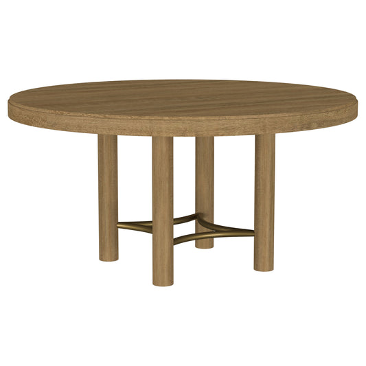 Arini 60-inch Round Wood Dining Room Table Sand Wash - The Sleep Loft - Online Mattress Showroom NYC