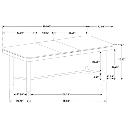 Arini 7-piece Extension Leaf Dining Table Set Sand Wash