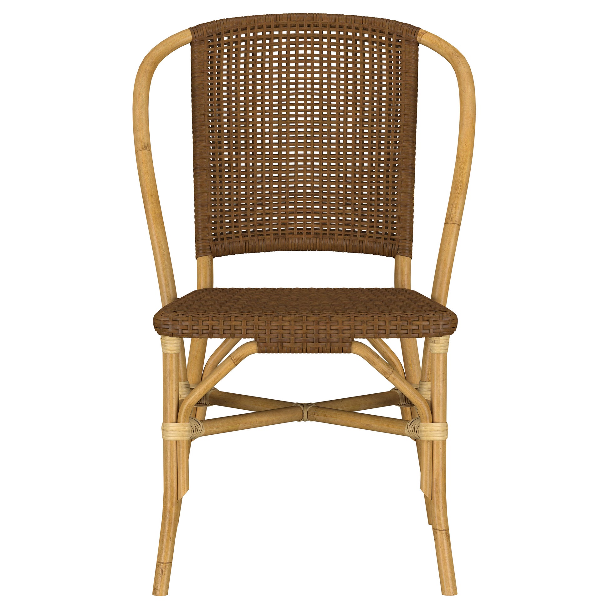 Lexley Woven Rattan Dining Side Chair Brown (Set of 2)