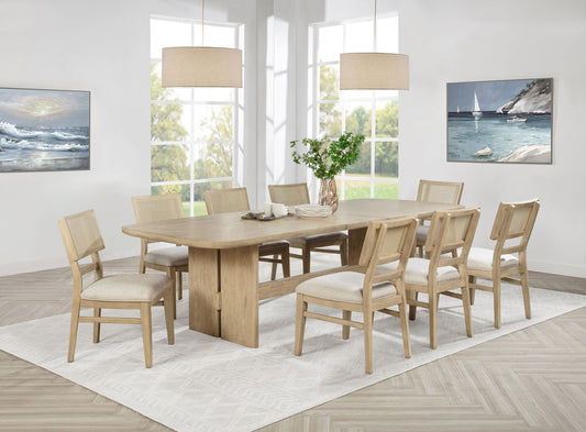 Kailani 9-piece Rectangular Wood Dining Table Set Beige Oak - The Sleep Loft - Online Mattress Showroom NYC