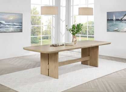 Kailani 110-inch Rectangular Wood Dining Table Beige Oak