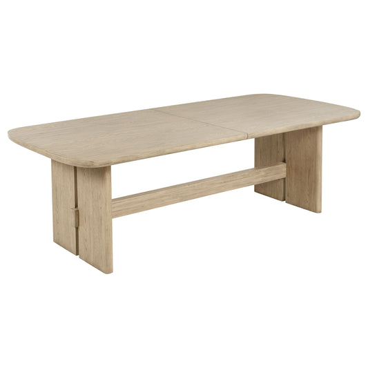 Kailani 110-inch Rectangular Wood Dining Table Beige Oak - The Sleep Loft - Online Mattress Showroom NYC