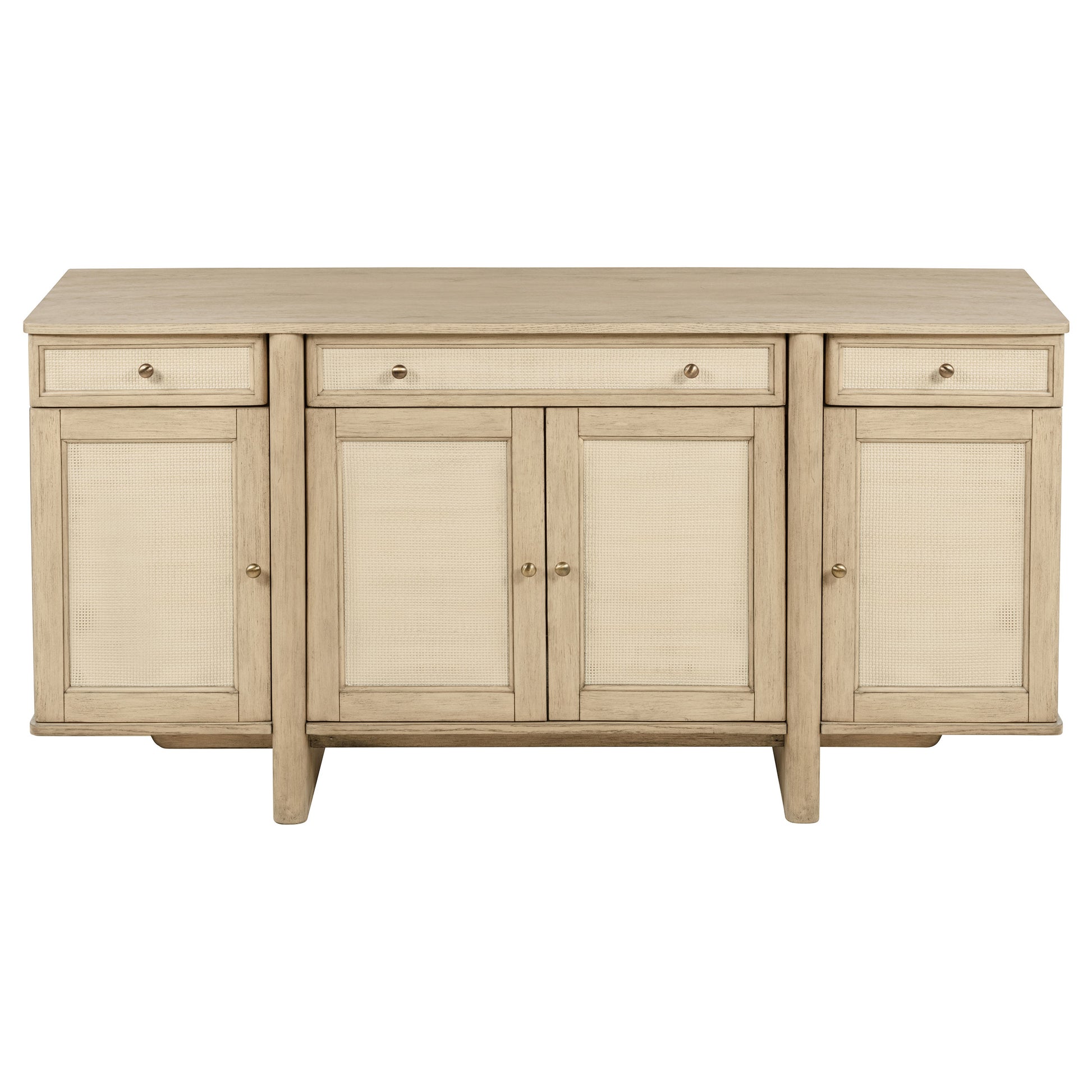 Kailani 4-door Cane Sideboard Buffet Cabinet Beige Oak
