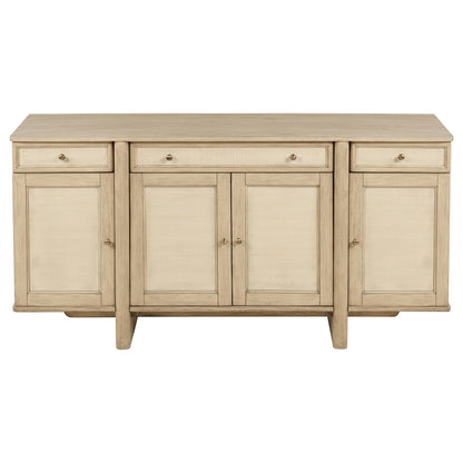 Kailani 4-door Cane Sideboard Buffet Cabinet Beige Oak