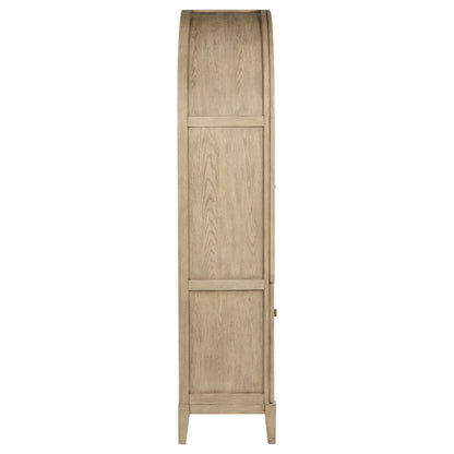 Kailani 4-Door Cane Dining Vitrine Display Cabinet Beige Oak