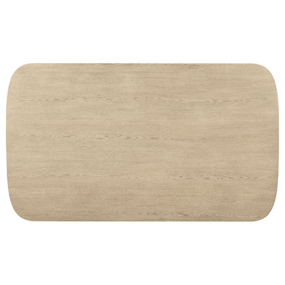 Kailani Cane Counter Height Storage Dining Table Beige Oak