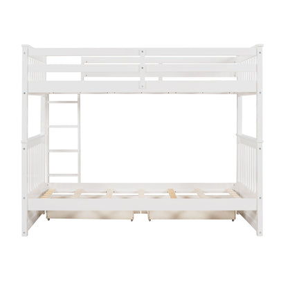 Bunk Bed With Ladders And 2 Storage Drawers - The Sleep Loft - Online Mattress Showroom NYC