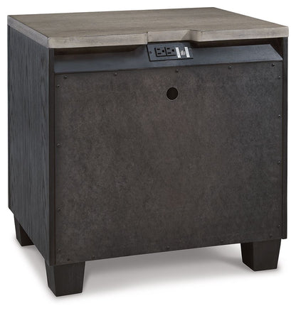Foyland - Two Drawer Night Stand - Black / Brown - The Sleep Loft - Online Mattress Showroom NYC