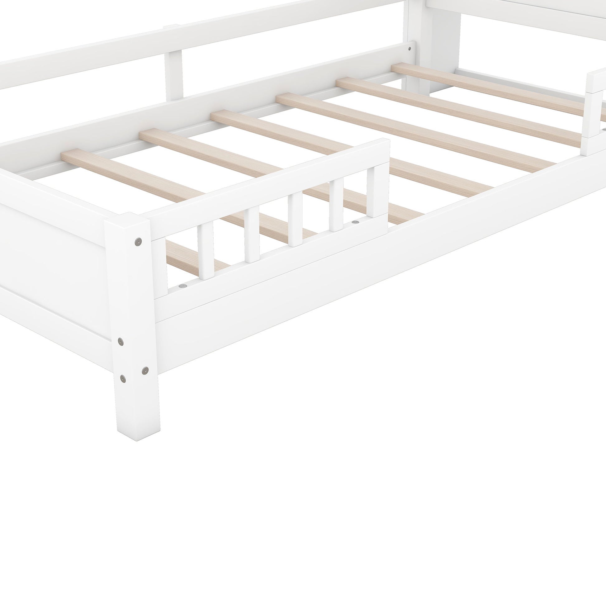 Wood Platform Bed With Built In LED Light, Storage Headboard And Guardrail - The Sleep Loft - Online Mattress Showroom NYC