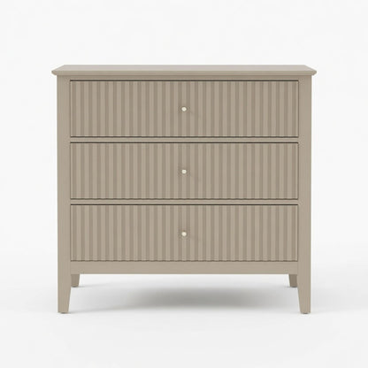 Fluted 3 Drawer Nightstand With Soft Close Slides