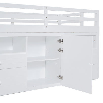 Loft Bed With 4 Drawers, Underneath Cabinet And Shelves - The Sleep Loft - Online Mattress Showroom NYC