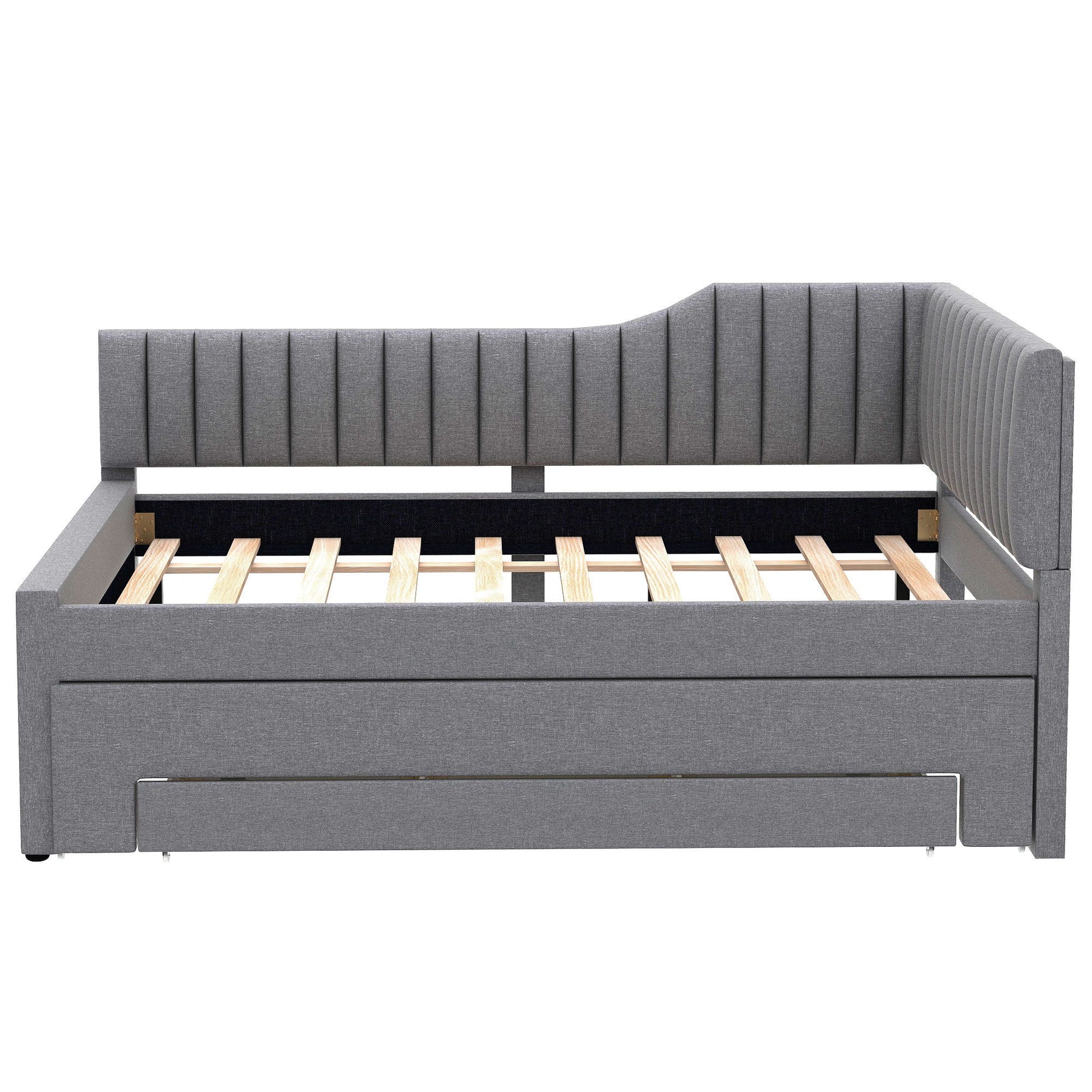Upholstered Daybed With Trundle And 3 Drawers - The Sleep Loft - Online Mattress Showroom NYC