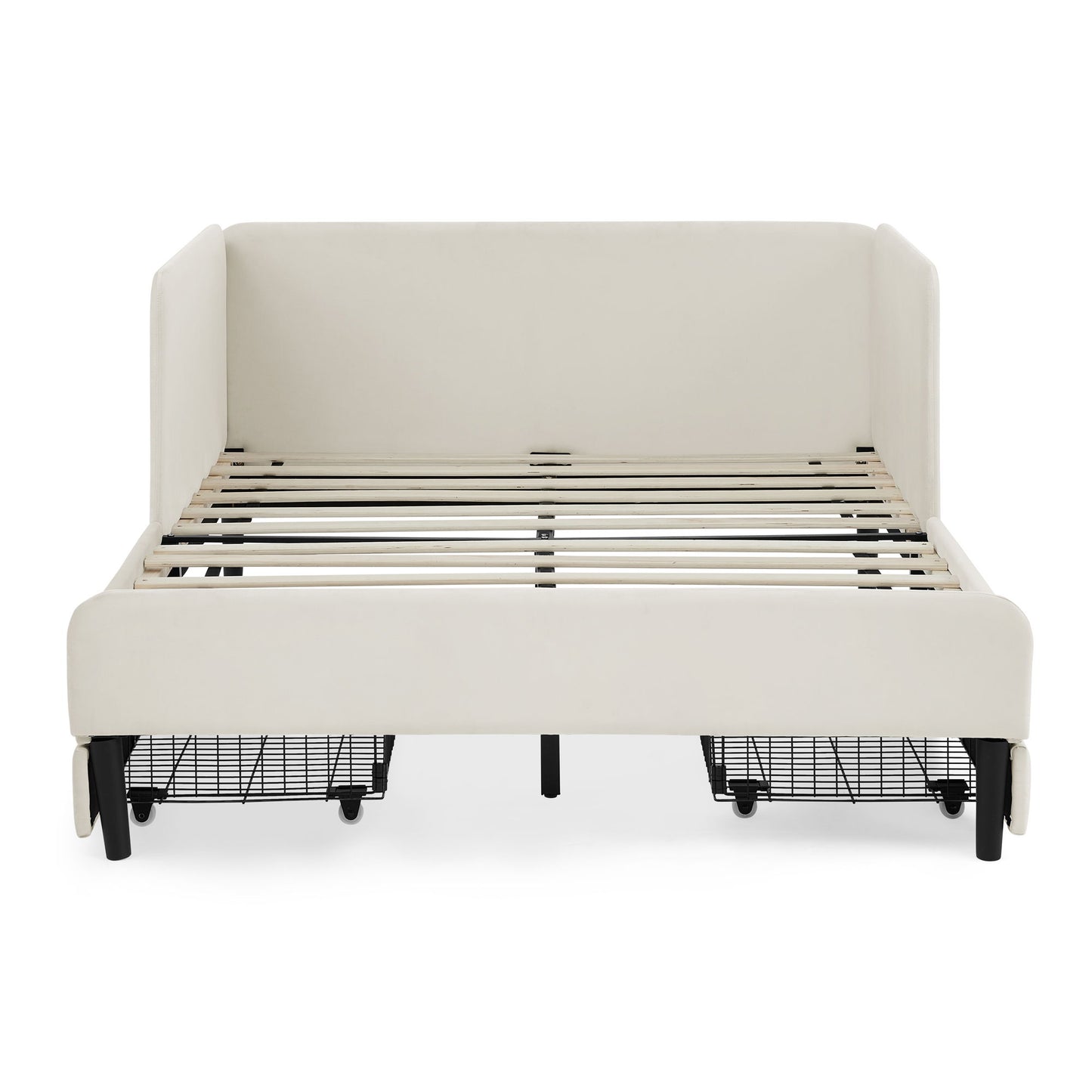 Upholstered Platform Bed Frame With 2 Storage Drawers And Adjustable Sofa Bed - The Sleep Loft - Online Mattress Showroom NYC