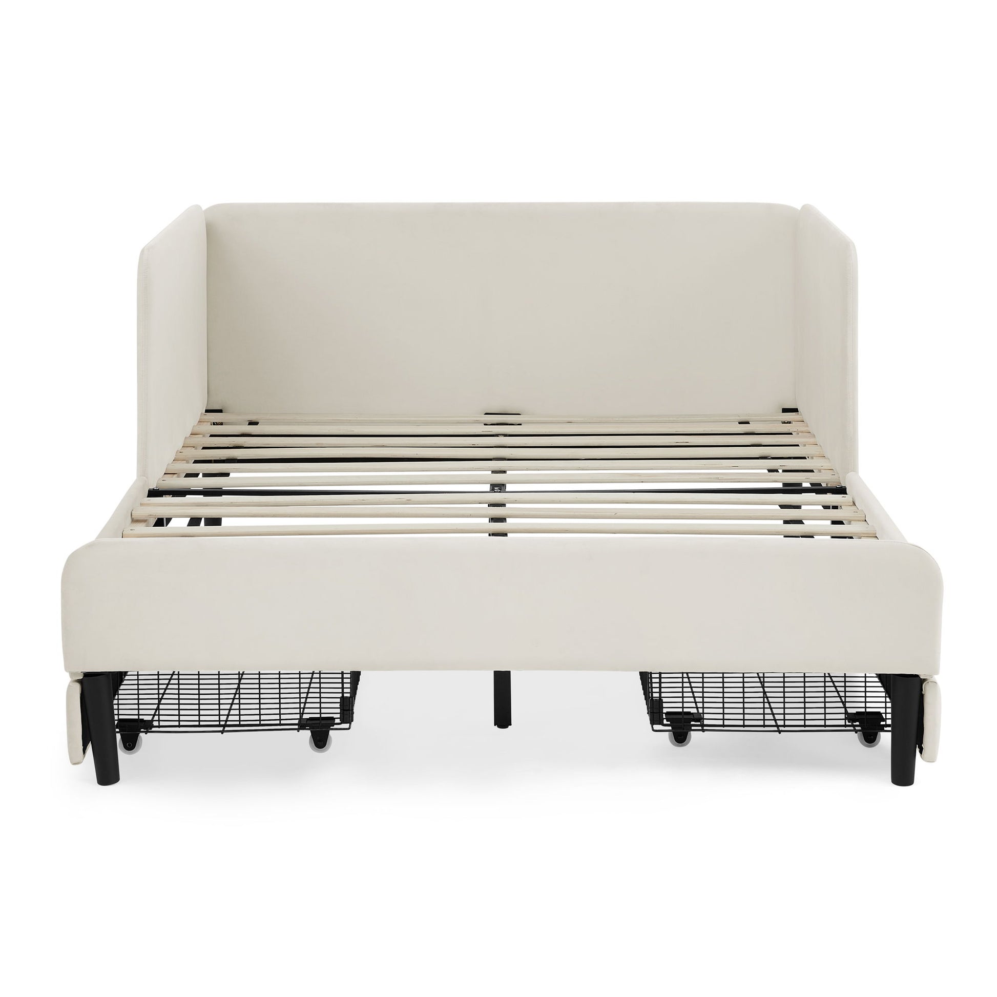 Upholstered Platform Bed Frame With 2 Storage Drawers And Adjustable Sofa Bed - The Sleep Loft - Online Mattress Showroom NYC