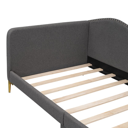 Upholstered Daybed With Headboard And Armrest, Support Legs - The Sleep Loft - Online Mattress Showroom NYC