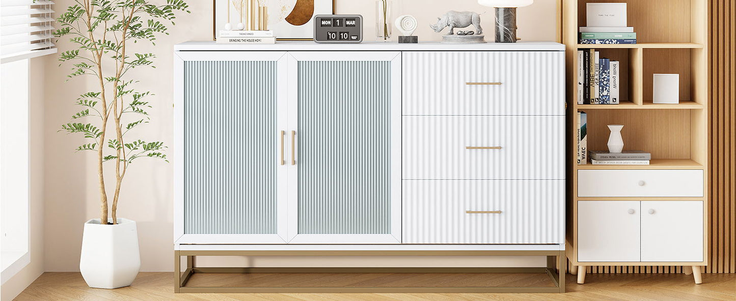 Murphy Bed With Frosted Glass Doors Design, Fake Drawers, Metal Legs - The Sleep Loft - Online Mattress Showroom NYC