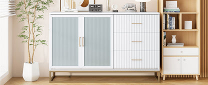 Murphy Bed With Frosted Glass Doors Design, Fake Drawers, Metal Legs - The Sleep Loft - Online Mattress Showroom NYC