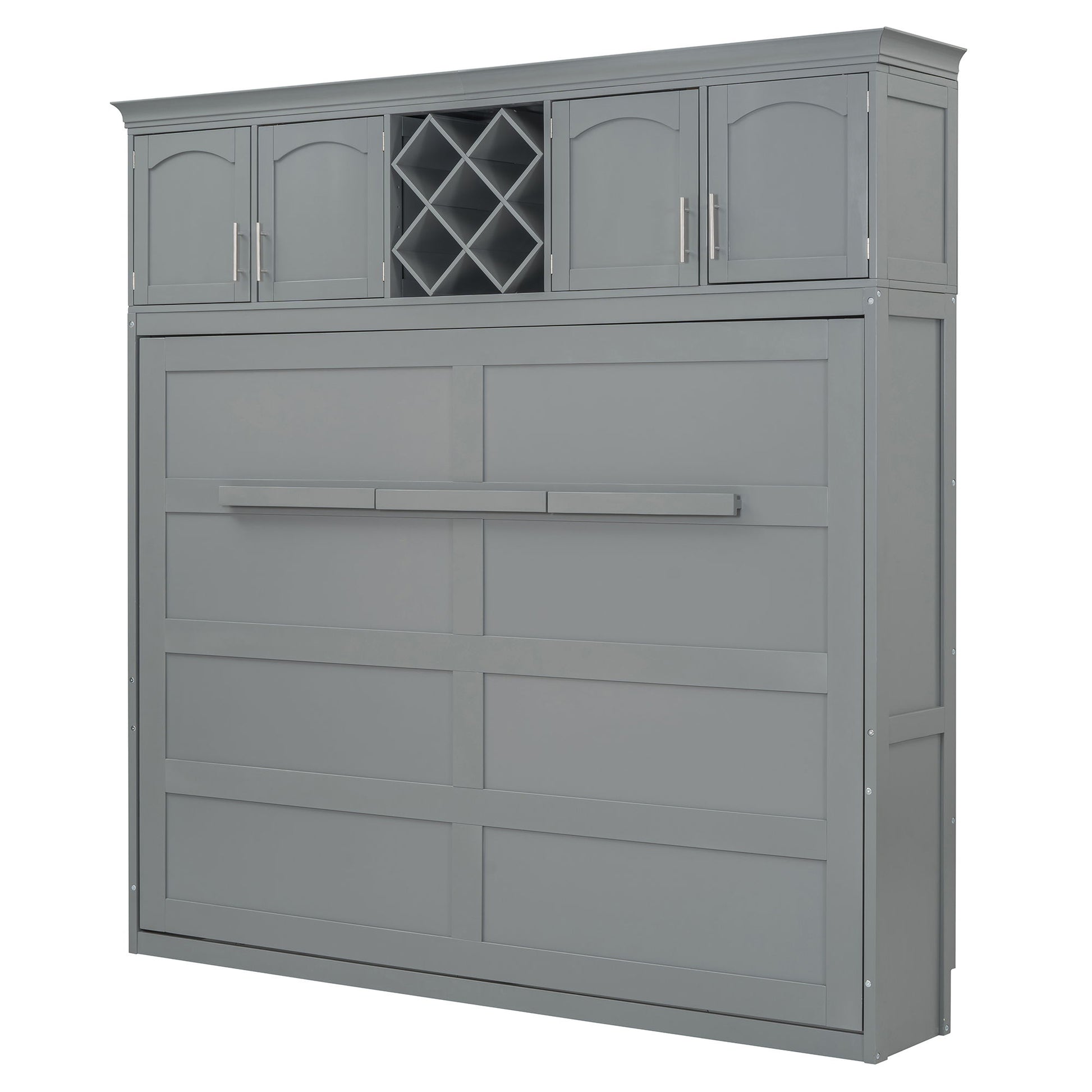 Murphy Wall Bed With Top Cabinets & Wine Rack - The Sleep Loft - Online Mattress Showroom NYC