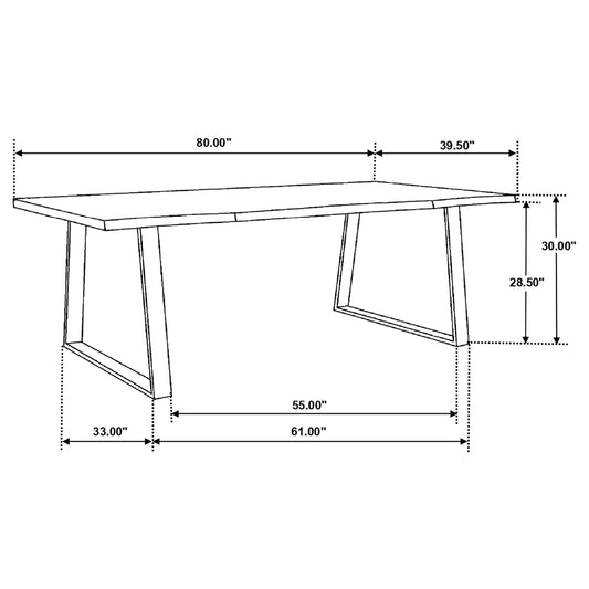 Ditman 80-inch Live Edge Dining Table Grey Sheesham - The Sleep Loft - Online Mattress Showroom NYC