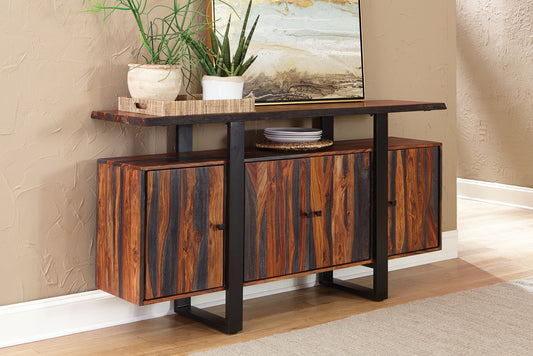 Ditman 4-door Solid Wood Sideboard Buffet Grey Sheesham - The Sleep Loft - Online Mattress Showroom NYC