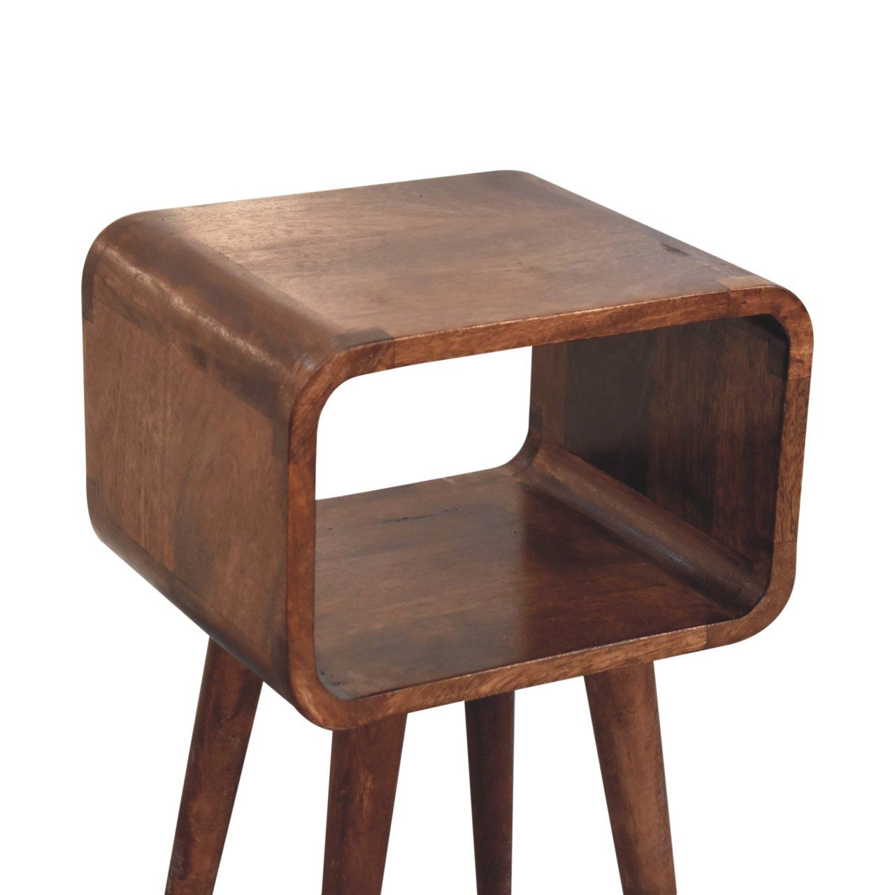 Minimalist Open Curved Nightstand - The Sleep Loft - Online Mattress Showroom NYC