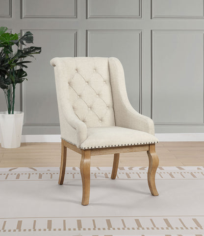 Brockway Upholstered Arm Chair Barley Brown (Set of 2)