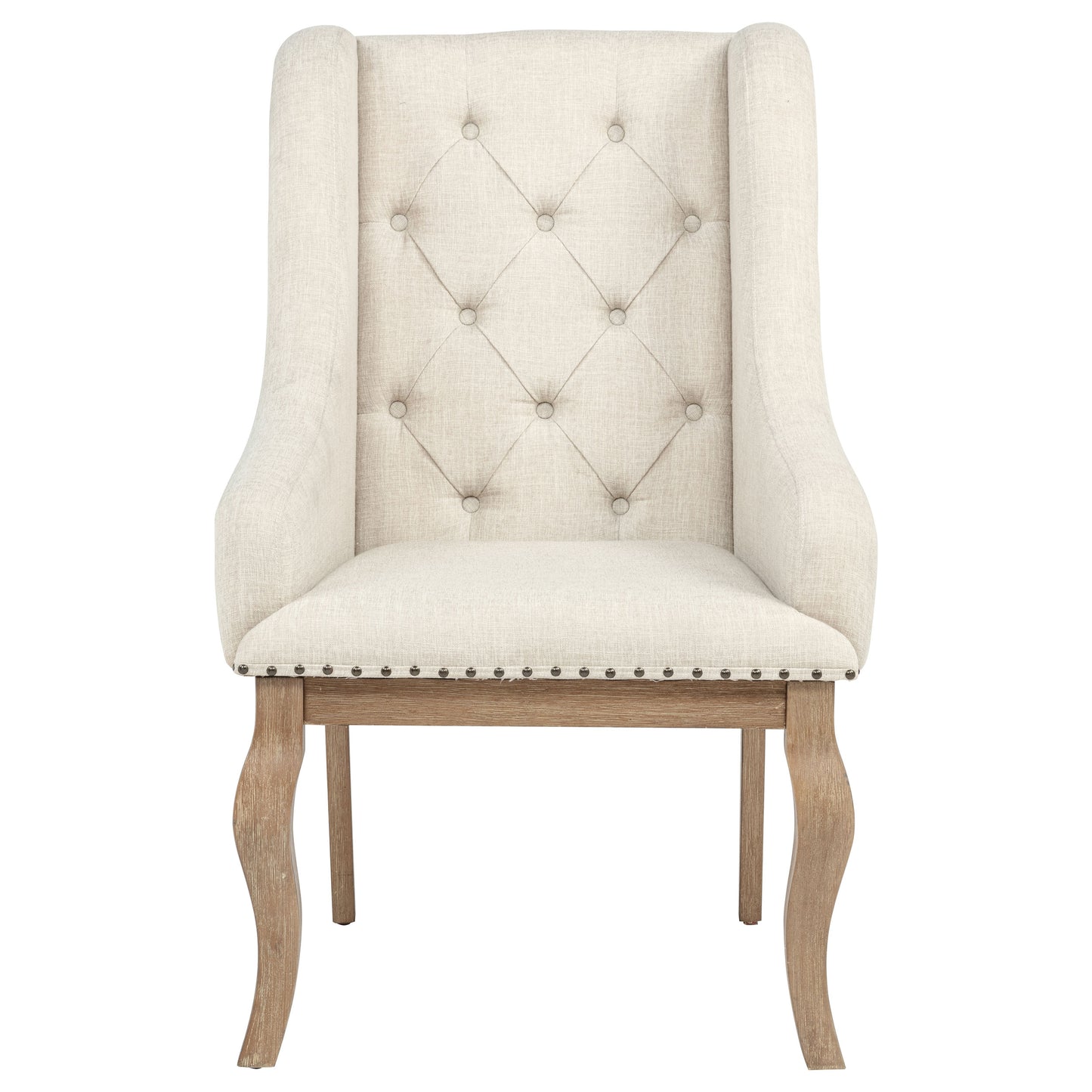 Brockway Upholstered Arm Chair Barley Brown (Set of 2)